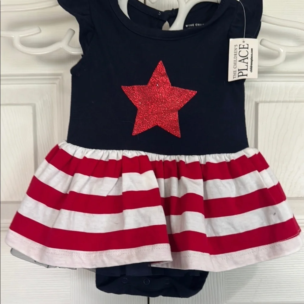 The Children's Place Navy and Red Star Dress